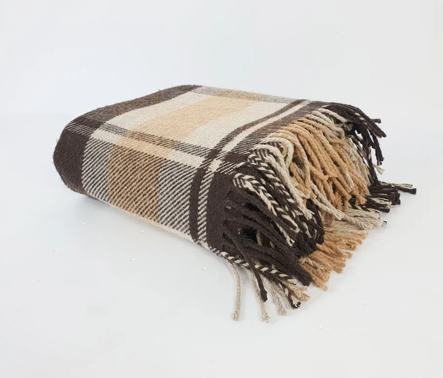 Плед метро Шерсть бел/беж/кор