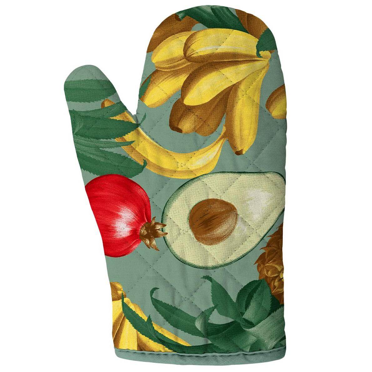 Прихватка-рукавица рогожка 18х28 Vse DOMA  Много фруктов 60164-1