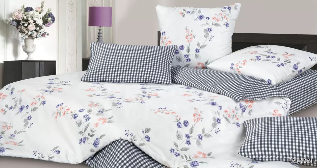 Комплект постельного белья сатин Эмилия, наволочки 70x70