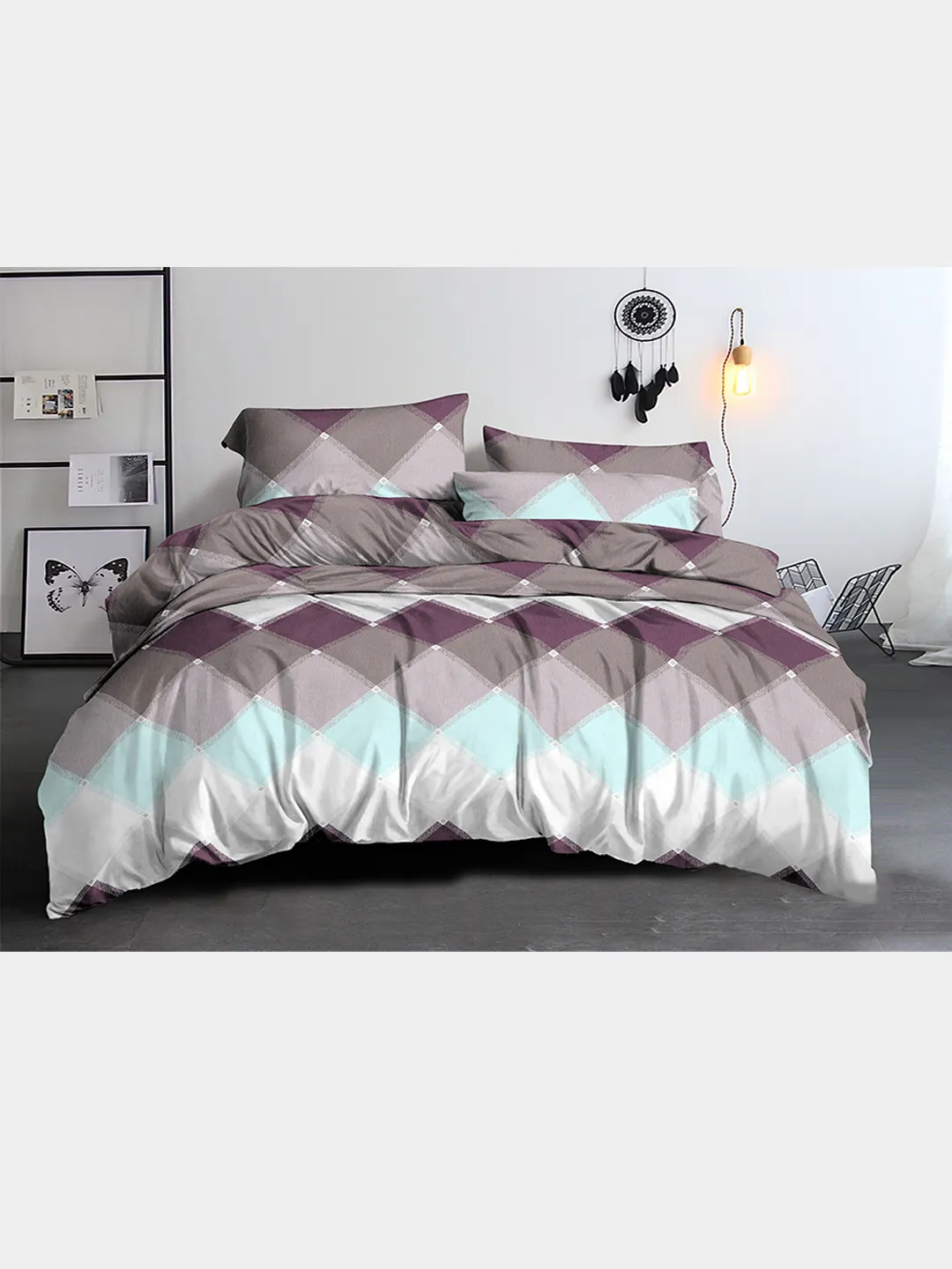 Комплект постельного белья полисатин Pandora (4213), наволочки 70x70