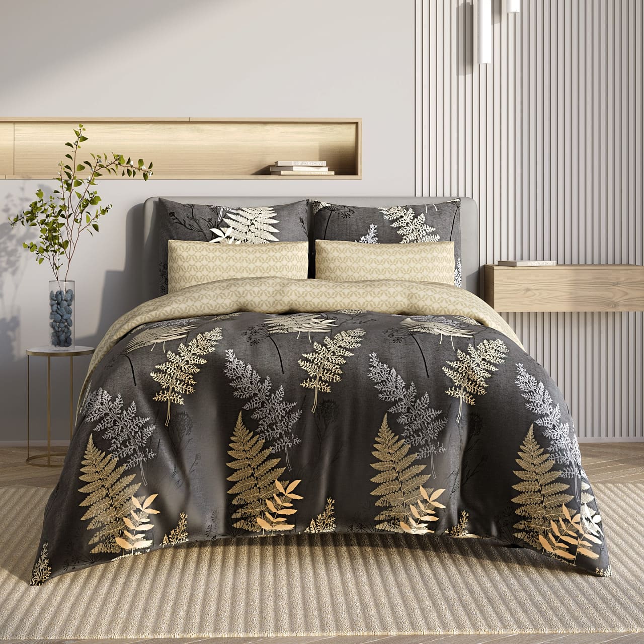 КПБ 2сп. САТИН Гармоника нав.70х70х2, 50х70х2 хлопок Птэрис