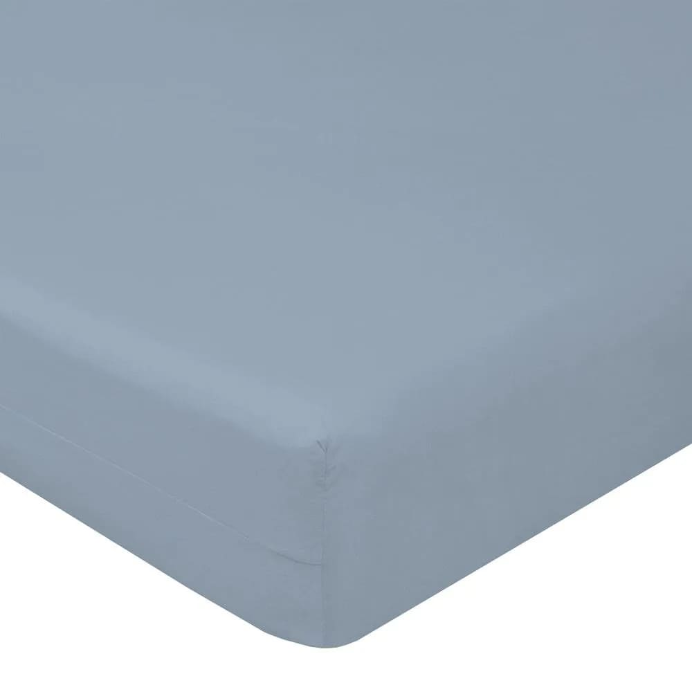 Простыня сатин на резинке хлопок Luxsonia серый