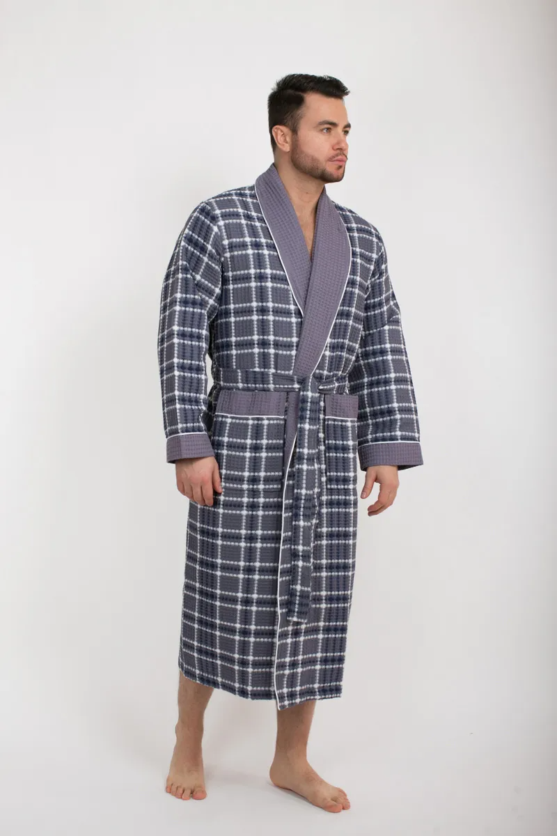 Халат мужской Хлопок вафельный DAVID цвет Серый