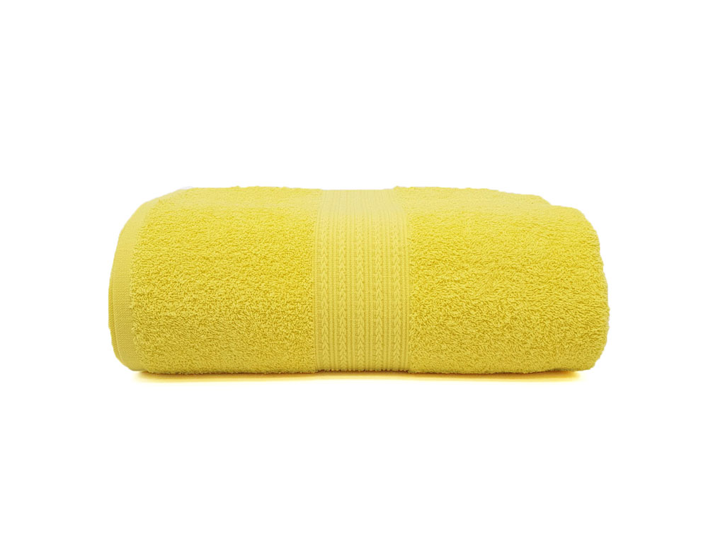 Простыня махровая 100х180 100% хлопок Пляжное Т-400 Лимон