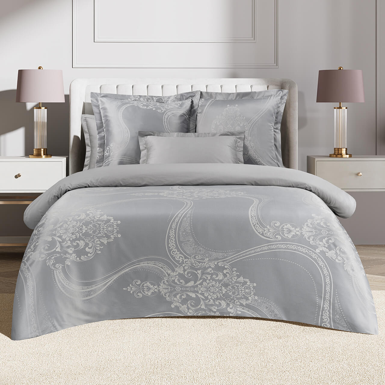 КПБ Евро САТИН жаккард Эстетика нав.70х70х2, 50х70х2 хлопок Джуно