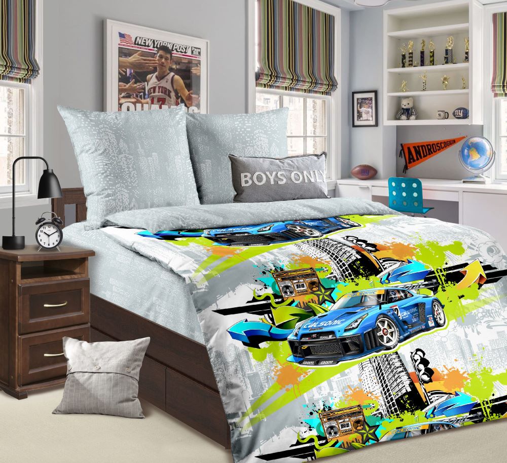 КПБ 1.5сп БЯЗЬ ДЕТский нав.70*70*1 100% хлопок "Лидертекс" Турбо АКЦИЯ