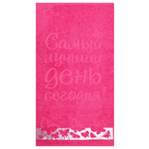 Полотенце махровое хлопок "Бабочки" розовый