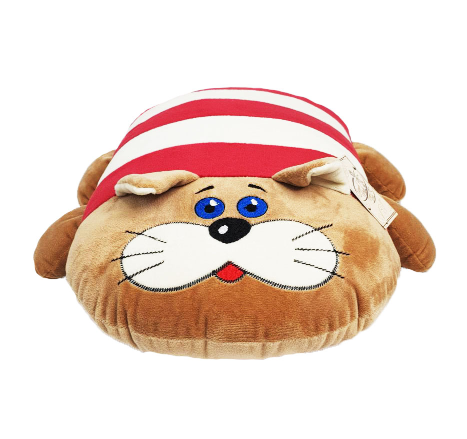 Подушка "Кот плюшкин полосатый" плюш 53*41