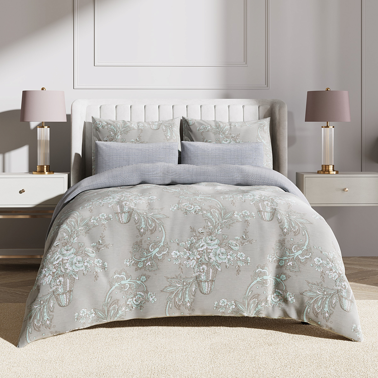 КПБ Евро САТИН Гармоника нав.70х70х2, 50х70х2 100% хлопок Корнелия