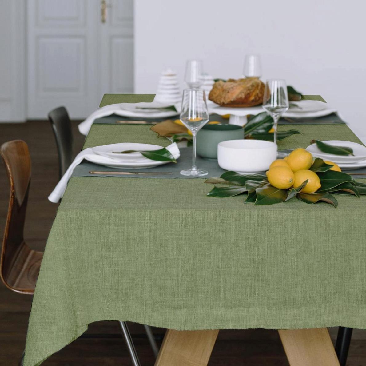 Скатерть рогожка 145х145 Vse DOMA Олива  60008--5