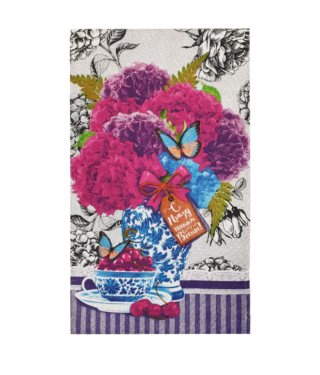 Полотенце д/Кухни 35х60 100% хлопок Доляна Гортензия