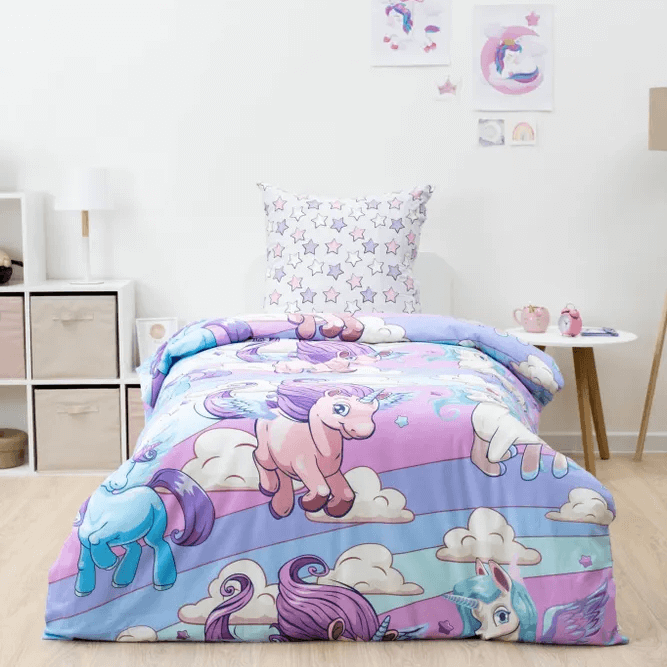 КПБ 1.5сп ПОПЛИН ДЕТский нав.70*70*1 100% хлопок Василёк Среди зефирных облаков 10563