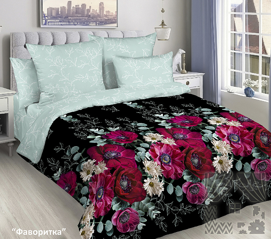 КПБ Евро БЯЗЬ нав.70*70*2 100% хлопок "Лидертекс" Фаворитка АКЦИЯ