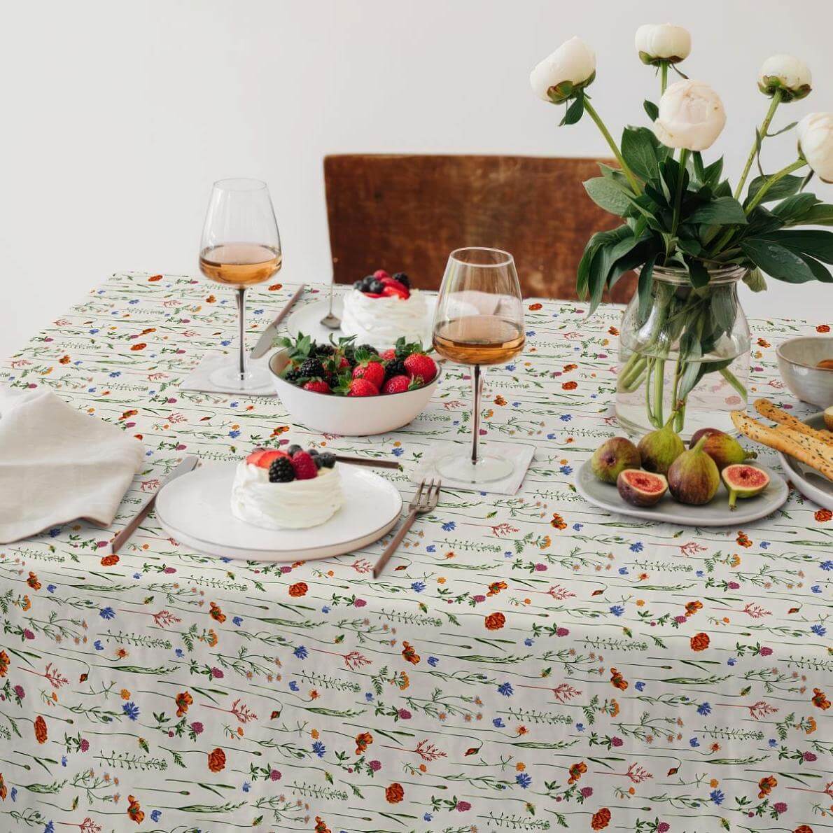 Скатерть рогожка хлопок Vse DOMA Полевые цветы