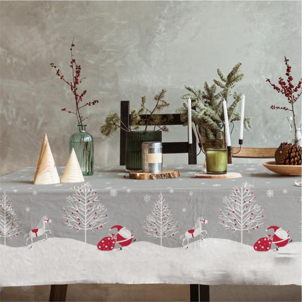 Скатерть рогожка хлопок Vse DOMA Зимняя сказка