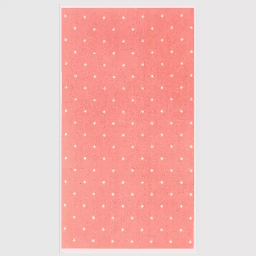 Полотенце Махровое хлопок "Горошины" лососевый/молочный