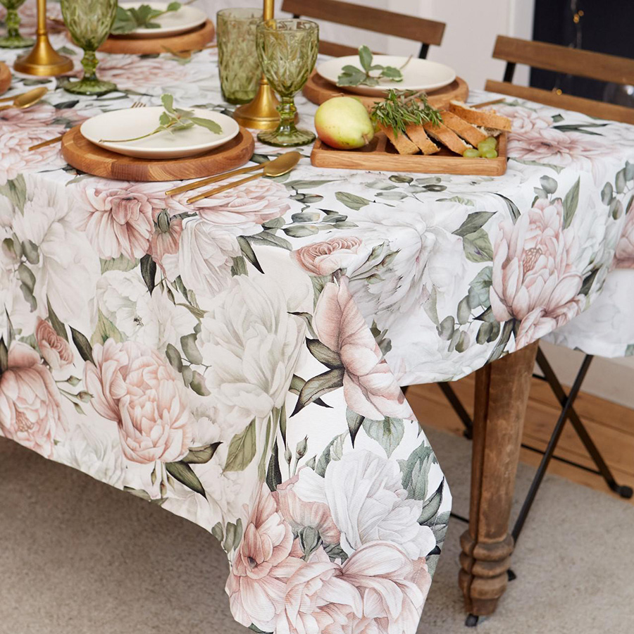 Скатерть хлопок саржа Этель Пионы