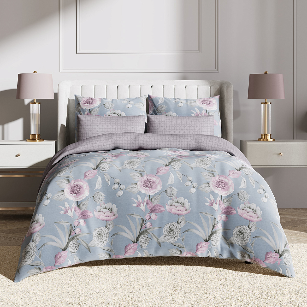 КПБ Евро САТИН Гармоника нав.70х70х2, 50х70х2 100% хлопок Плиния