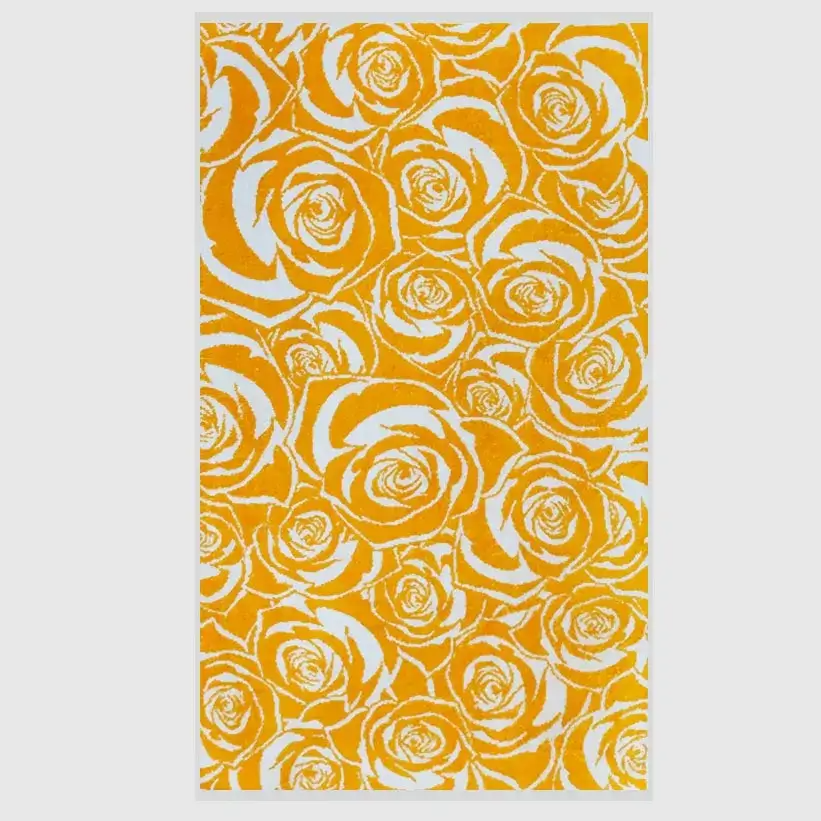 Полотенце Махровое хлопок "Розы" жёлтый